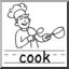 Clip Art: Basic Words: Cook B&W (poster)