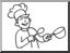 Clip Art: Basic Words: Cook (coloring page)