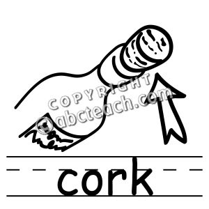 Clip Art: Basic Words: Cork B&W (poster)