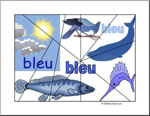 French: PuzzleÃ³couleur bleue