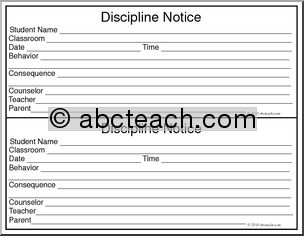 Counseling: Discipline Notice  #1 (2)