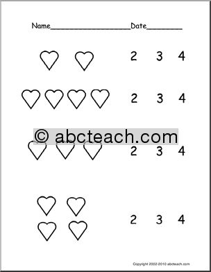 Count Groups of Objects 2-4 (ver 2) (pre-k/primary) Worksheet