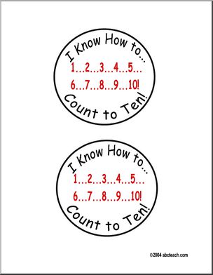 Badge: I Know How to …Count to Ten (preschool)