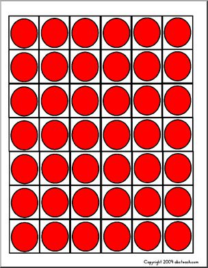 Red Circles and Numbers (ZB-font) for Montessori Counters