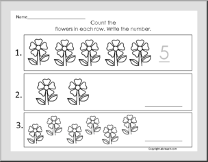 Math: Counting Flowers (1-10)