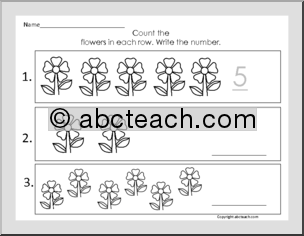 Math: Counting Flowers (1-10)