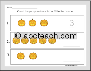 Math: Halloween – Counting Pumpkins (preK)