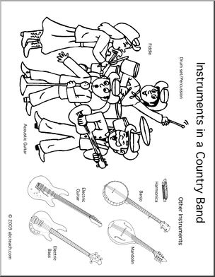 Coloring Page: Country Band