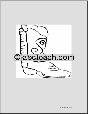 Coloring Page: Cowboy Boot