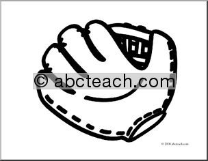Clip Art: Basic Words: Glove (coloring page)