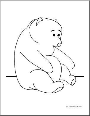 Clip Art: Cartoon Bear (coloring page)