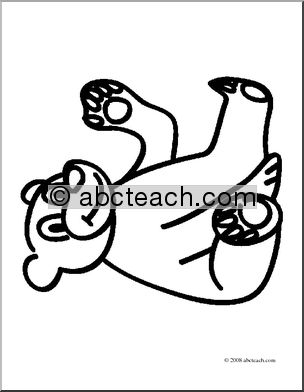 Clip Art: Basic Words: Bear (coloring page)