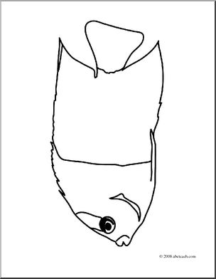 Clip Art: Fish: Bicolor Angelfish (coloring page)