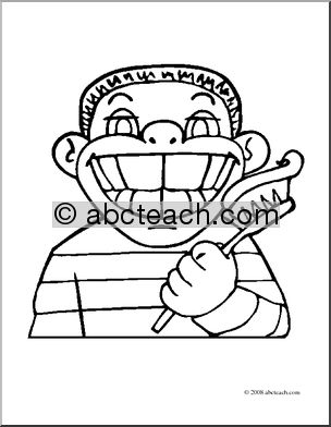 Clip Art: Toothy Smile (coloring page)