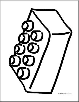 Clip Art: Basic Words: Block (coloring page)