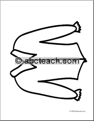 Clip Art: Basic Words: Blouse (coloring page)