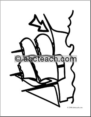 Clip Art: Basic Words: Bow 2 (coloring page)