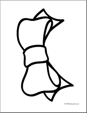 Clip Art: Basic Words: Bow 3 (coloring page)