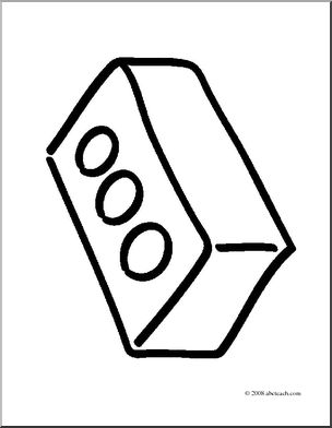 Clip Art: Basic Words: Brick (coloring page)
