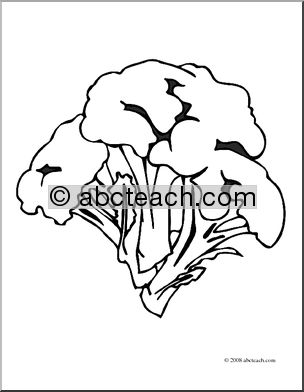 Clip Art: Broccoli (coloring page)