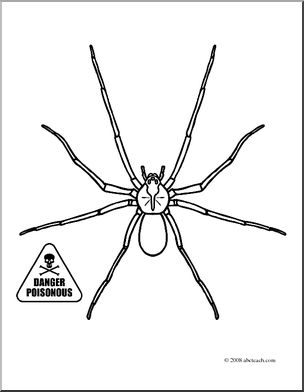 Clip Art: Spiders: Brown Recluse (coloring page)