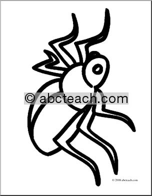 Clip Art: Basic Words: Bug (coloring page)