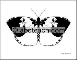 Clip Art: Butterfly: Dogface (coloring page)