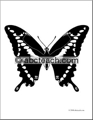 Clip Art: Butterfly: Giant Swallowtail (coloring page)