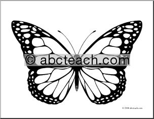 Clip Art: Butterfly: Monarch (coloring page)