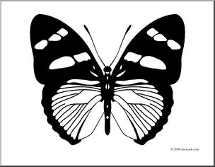 Clip Art: Butterfly: Yellow Bar (coloring page)