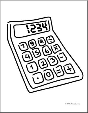 Clip Art: Calculator (coloring page)