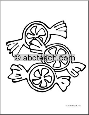 Clip Art: Candy (coloring page)