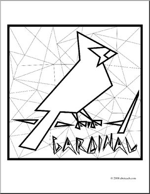 Clip Art: Cardinal (coloring page)