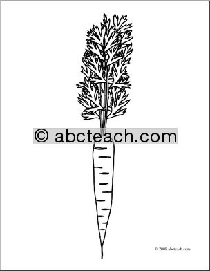 Clip Art: Carrot (coloring page)