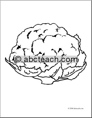 Clip Art: Cauliflower (coloring page)