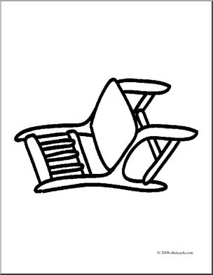 Clip Art: Basic Words: Chair (coloring page)