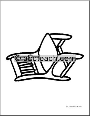 Clip Art: Basic Words: Chair (coloring page)