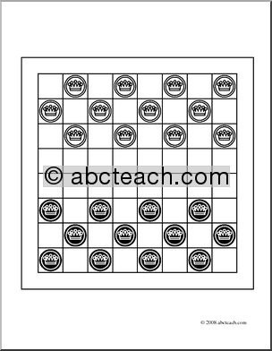 Clip Art: Checkers (coloring page)
