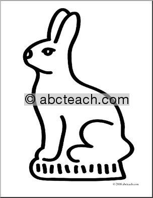 Clip Art: Chocolate Bunny (coloring page)