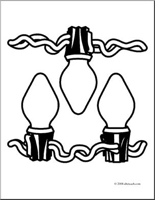 Clip Art: Christmas Lights (coloring page)