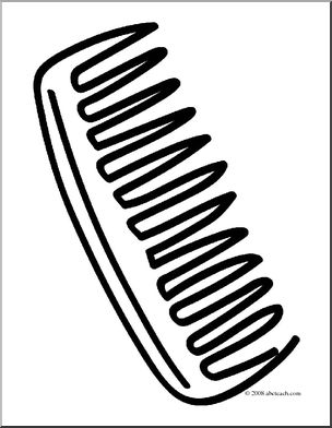 Clip Art: Basic Words: Comb (coloring page)