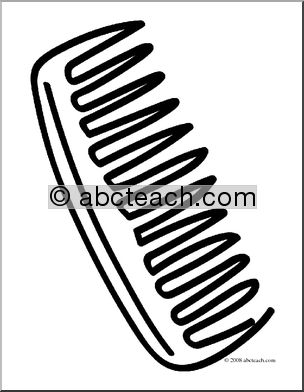 Clip Art: Basic Words: Comb (coloring page)