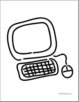 Clip Art: Computer 1 (coloring page)