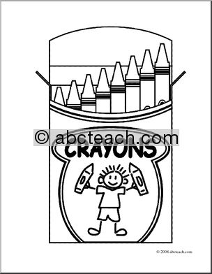 Clip Art: Crayon Box (coloring page)