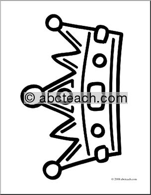 Clip Art: Basic Words: Crown (coloring page)