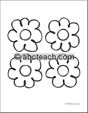 Clip Art: Graphic Daisies (coloring page)