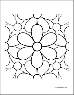 Clip Art: Daisies (coloring page)