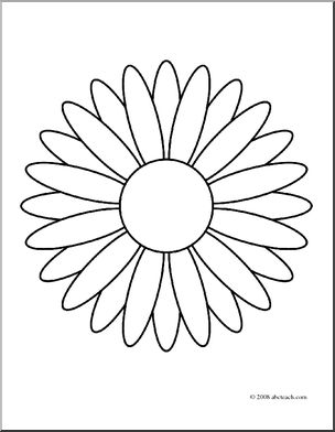Clip Art: Flower: Daisy (coloring page)