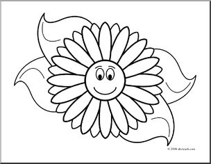 Clip Art: Cute Daisy (coloring page)