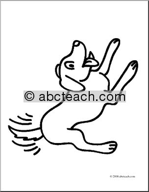 Clip Art: Basic Words: Dog (coloring page)